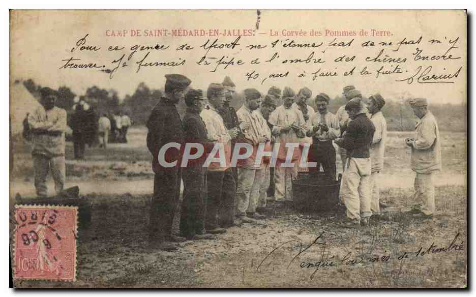 CPA Militaria Camp de Saint Medard en Jalles la corvee de pommes de terre