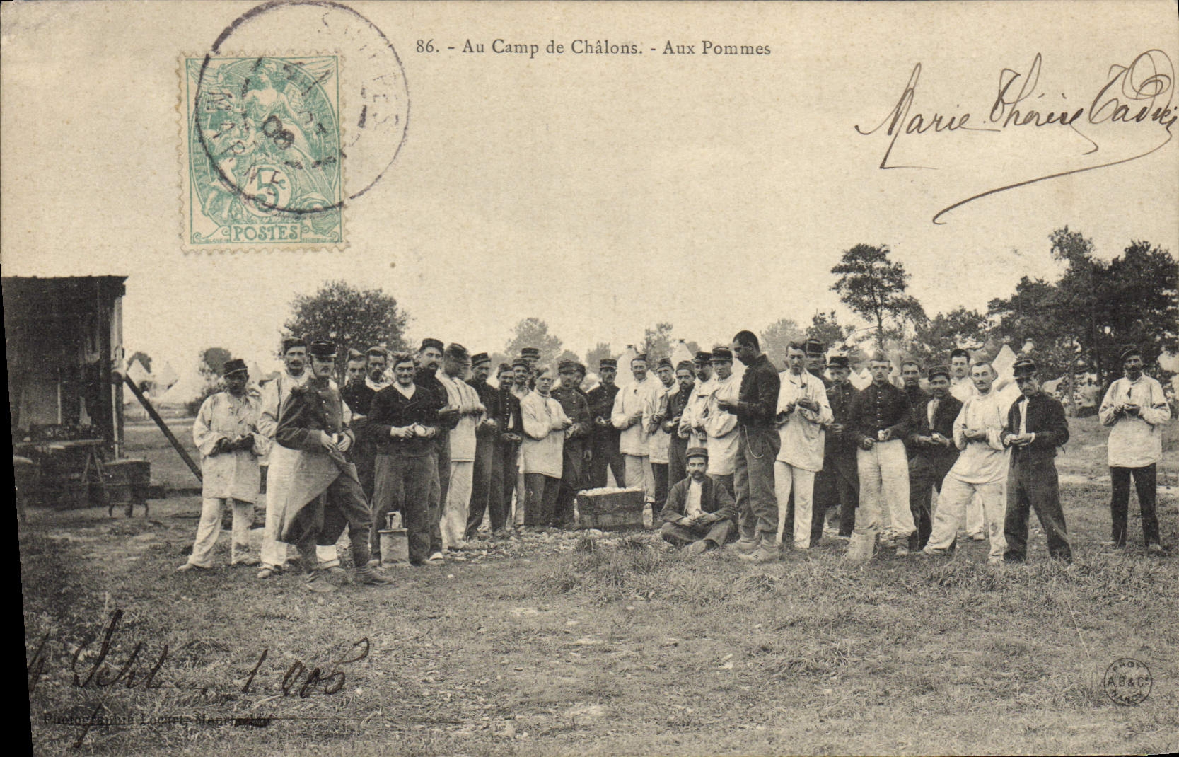 Au Camp de Châlons - Aux Pommes — série 86 — éditeur Baudouin & Cie, Nancy