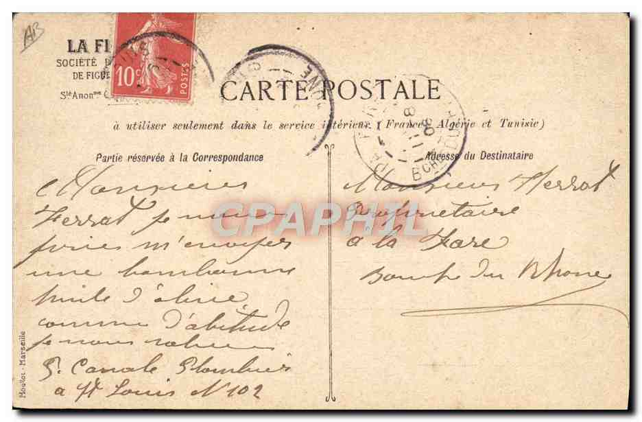 CPA Figatine La figue illustrateur Coulange Lautrec Luculius  — Verso