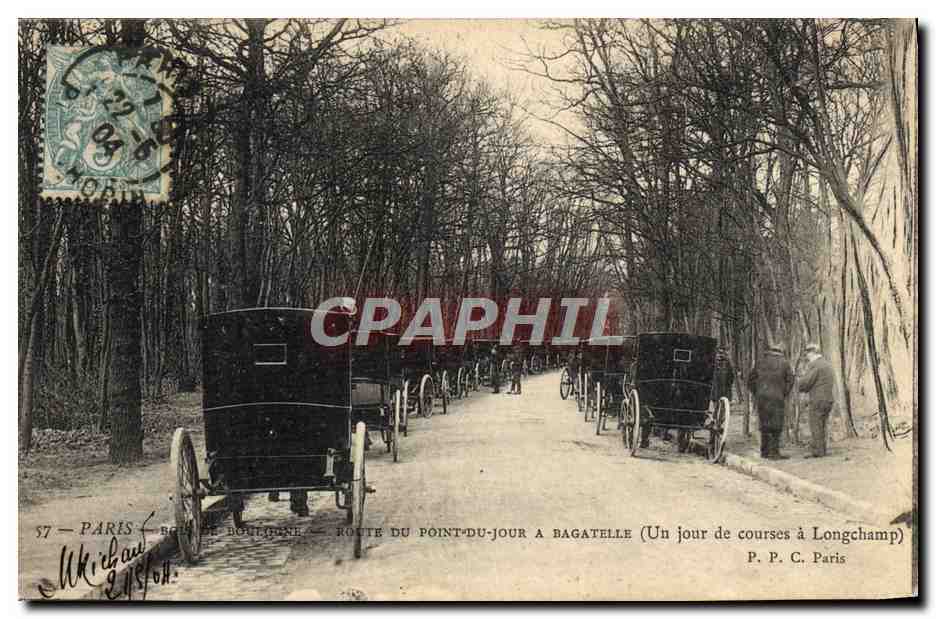Paris - Route du Point-du-Jour à Bagatelle — Un jour de courses à Longchamp — P. P. C. Paris