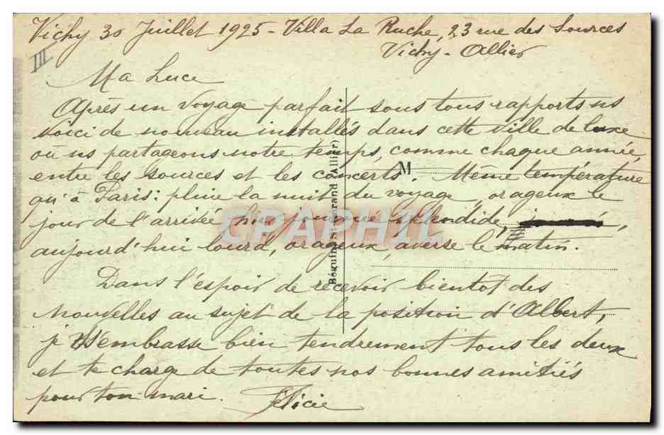 CPA Cheval Equitation Hippisme Vichy Le Champ de courses Le pesage  — Verso