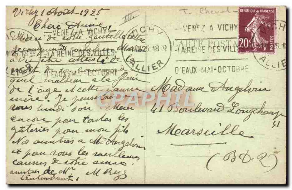 CPA Cheval Equitation Hippisme Vichy Vue generale de l'hippordrome  — Verso