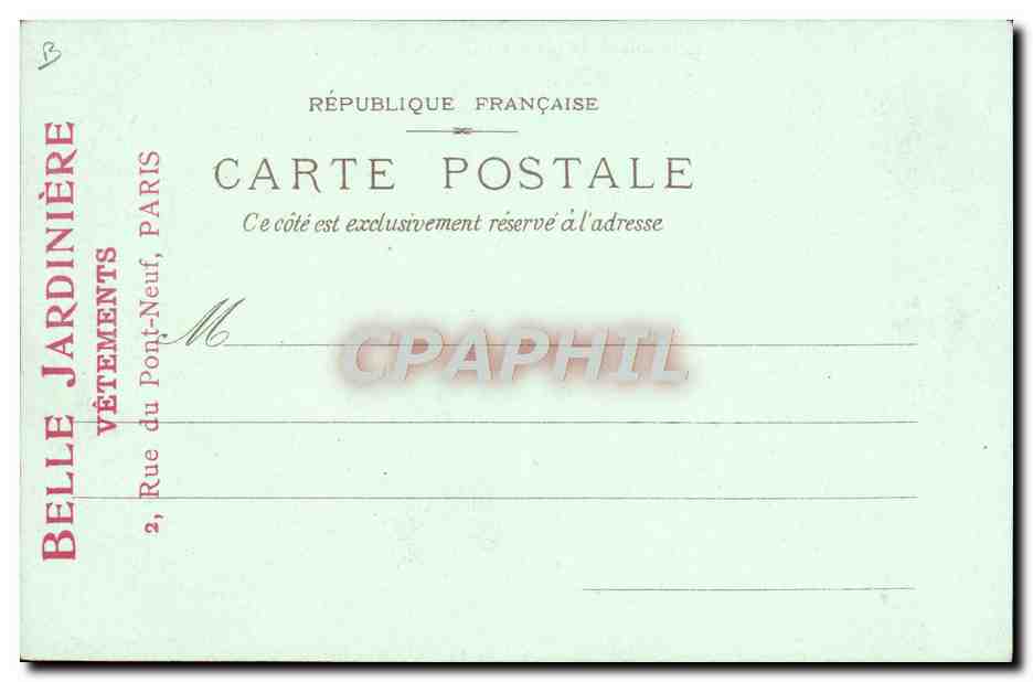 Paris — Les Courses d'Auteuil — Souvenir de la Belle Jardinière, Paris — Achterkant
