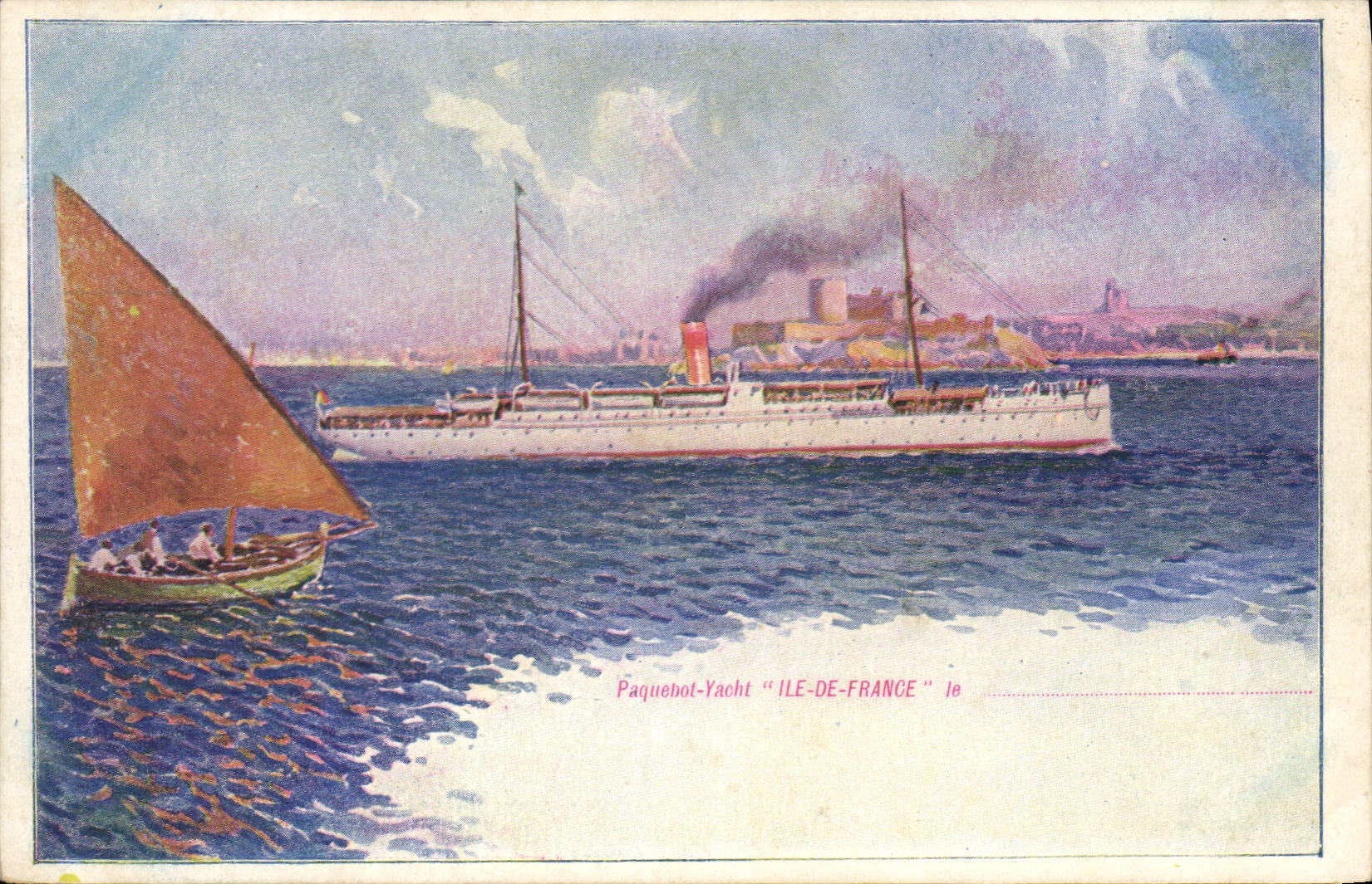 Paquebot-Yacht "ILE-DE-FRANCE" — illustration maritime — Moullet-Marse LLP