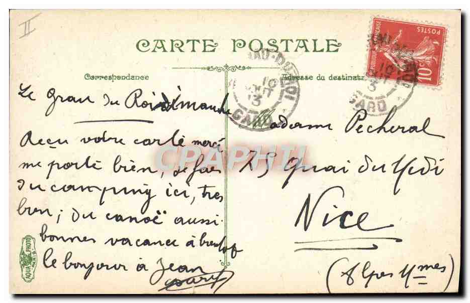 Transatlantique sous l'assaut des vagues — n° 3570 — Éd. L.C.O. — Verso