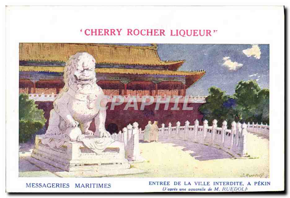 Entrée de la Ville Interdite, à Pékin — D'après une aquarelle de M. Ruedolf — Messageries Maritimes