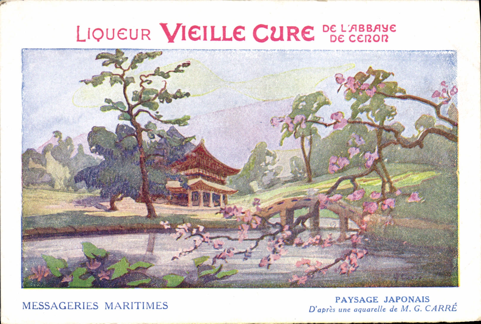 Paysage japonais — D'après une aquarelle de M. G. Carré — Messageries Maritimes