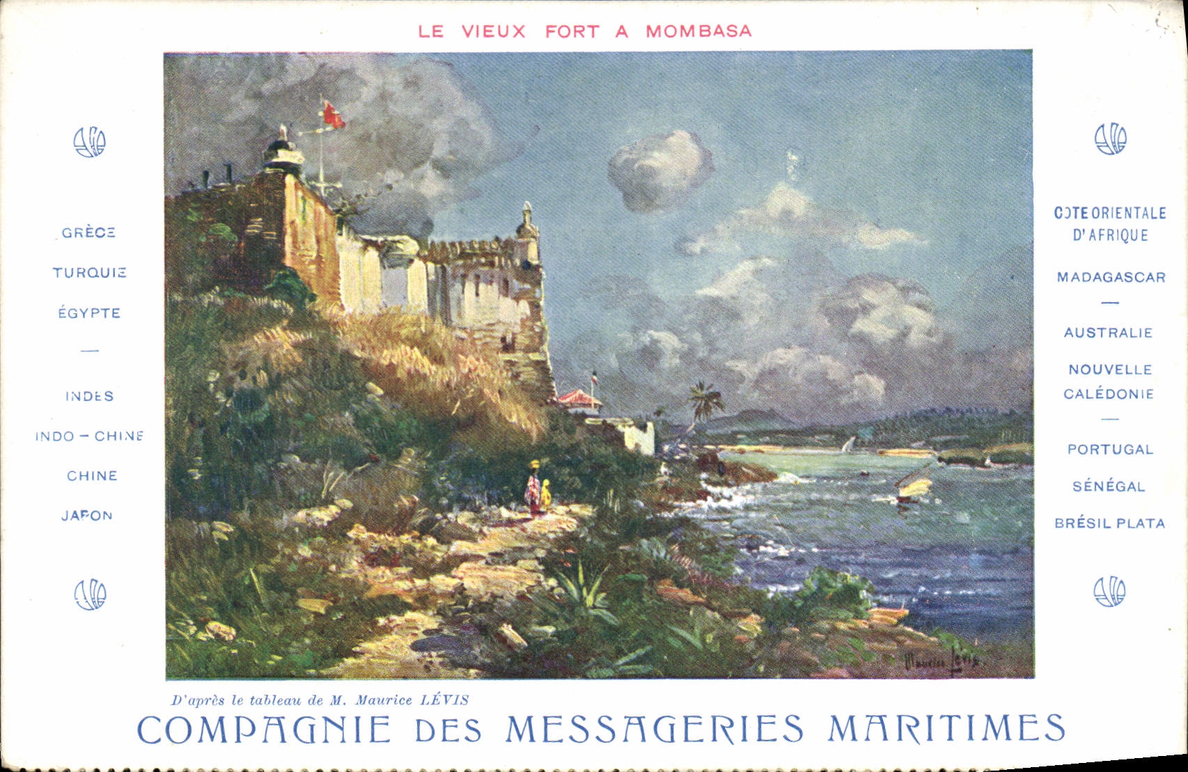 Le Vieux Fort à Mombasa — Côte Orientale d'Afrique — Compagnie des Messageries Maritimes