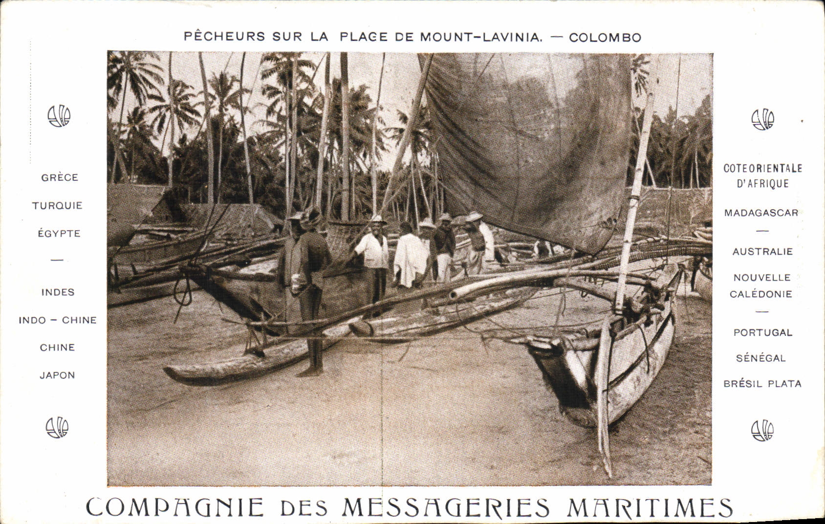 Pêcheurs sur la place de Mount-Lavinia — Colombo — Compagnie des Messageries Maritimes
