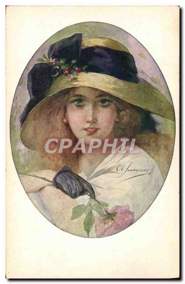 CPA Fantaisie Illustrateur Femme 
