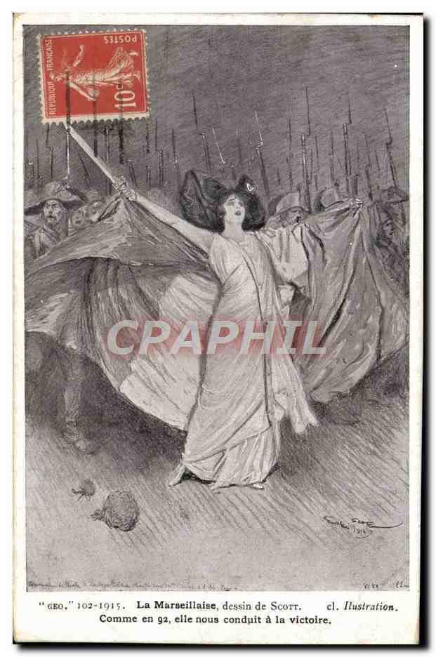 CPA Fantaisie Illustrateur La Marseillaise dessin de Scott 