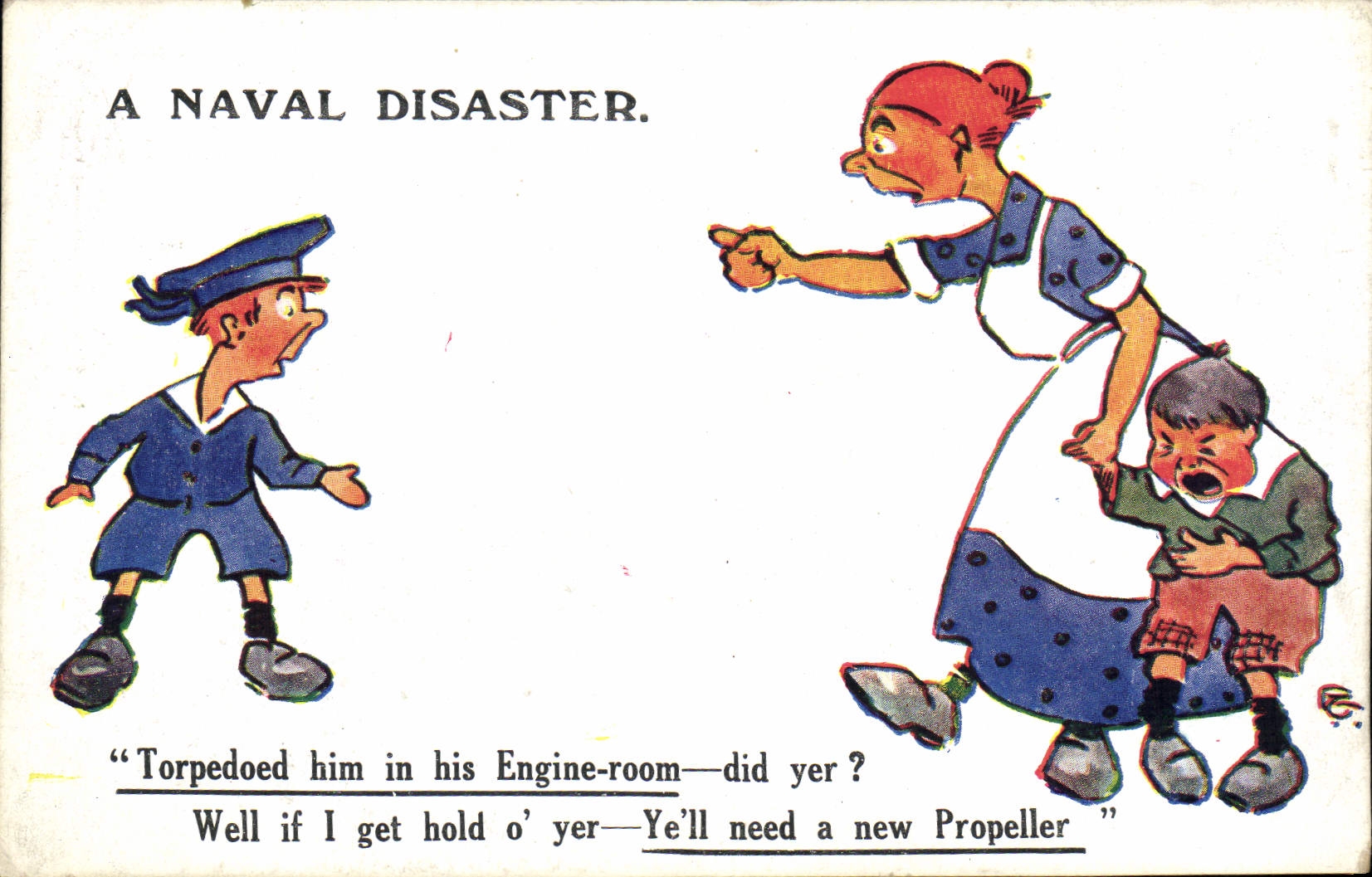CPA Fantaisie Illustrateur Enfants A naval disaster 