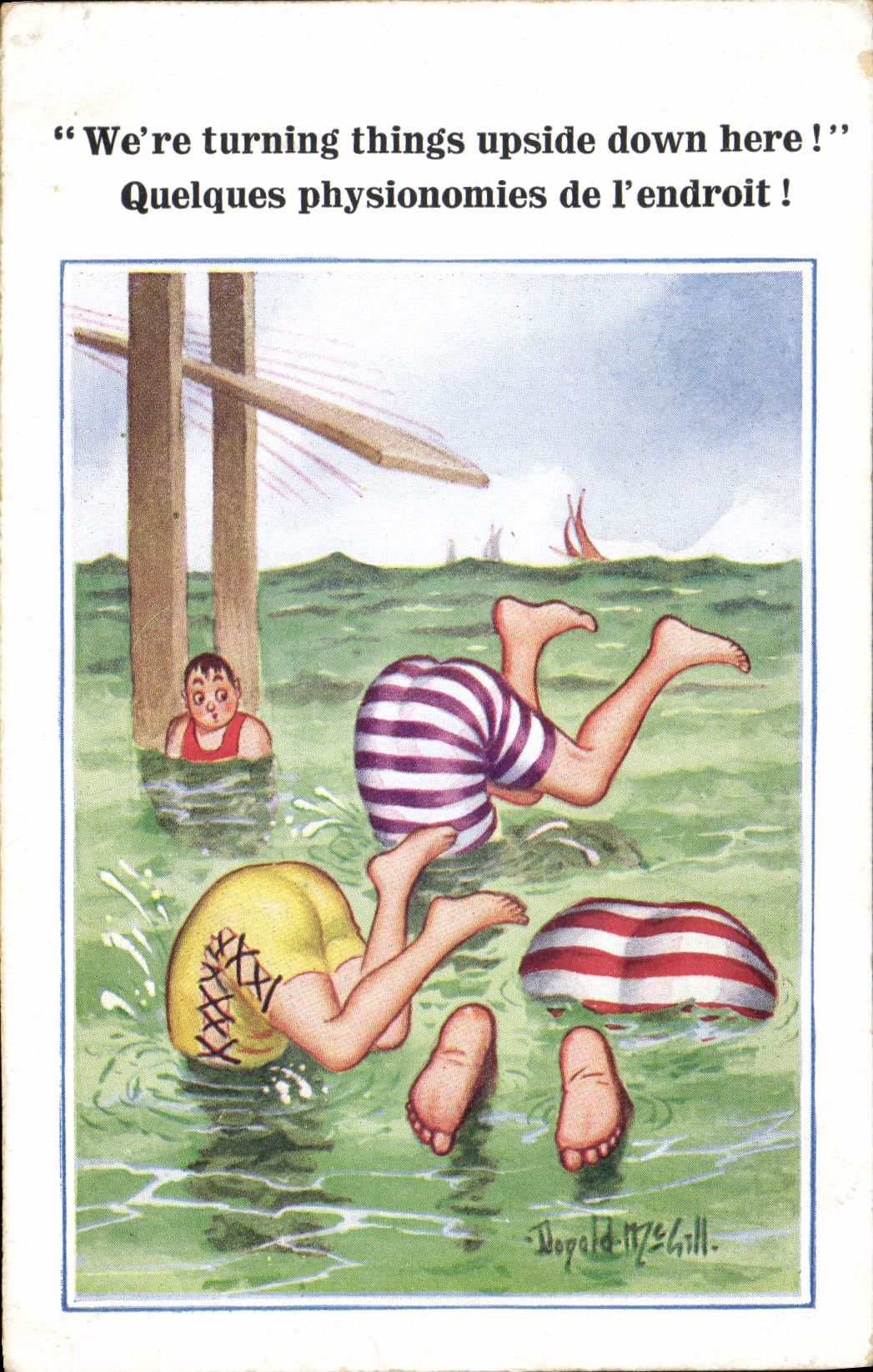 CPA Fantaisie Illustrateur Maillot de bain Donald Mc Gill