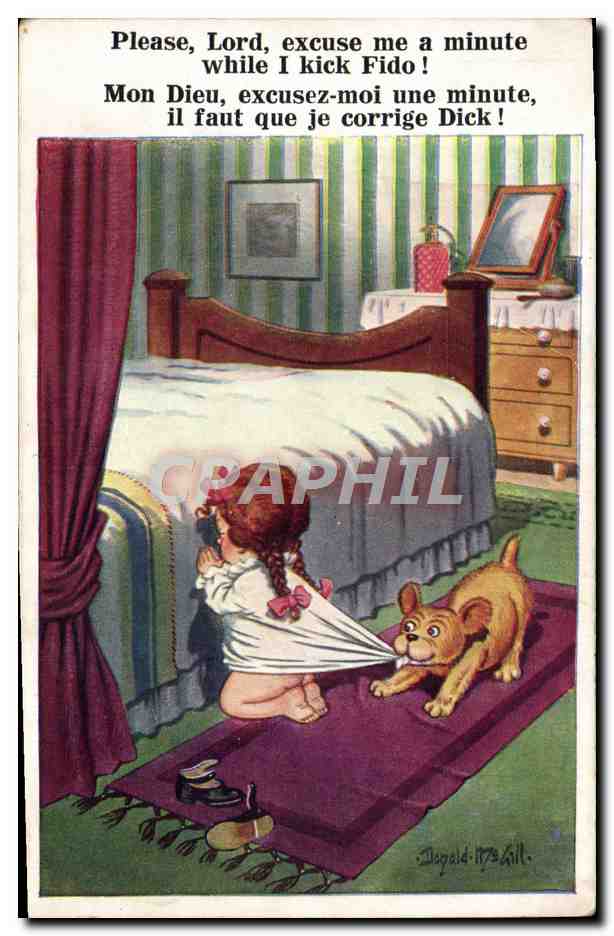 CPA Fantaisie Illustrateur Enfant Chien Donald Mc Gill
