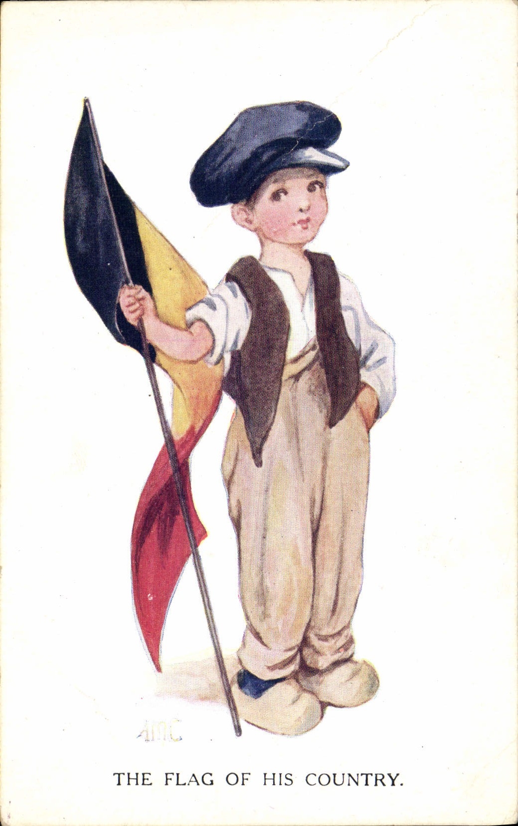 CPA Fantaisie Illustrateur Enfant Belgique Drapeau