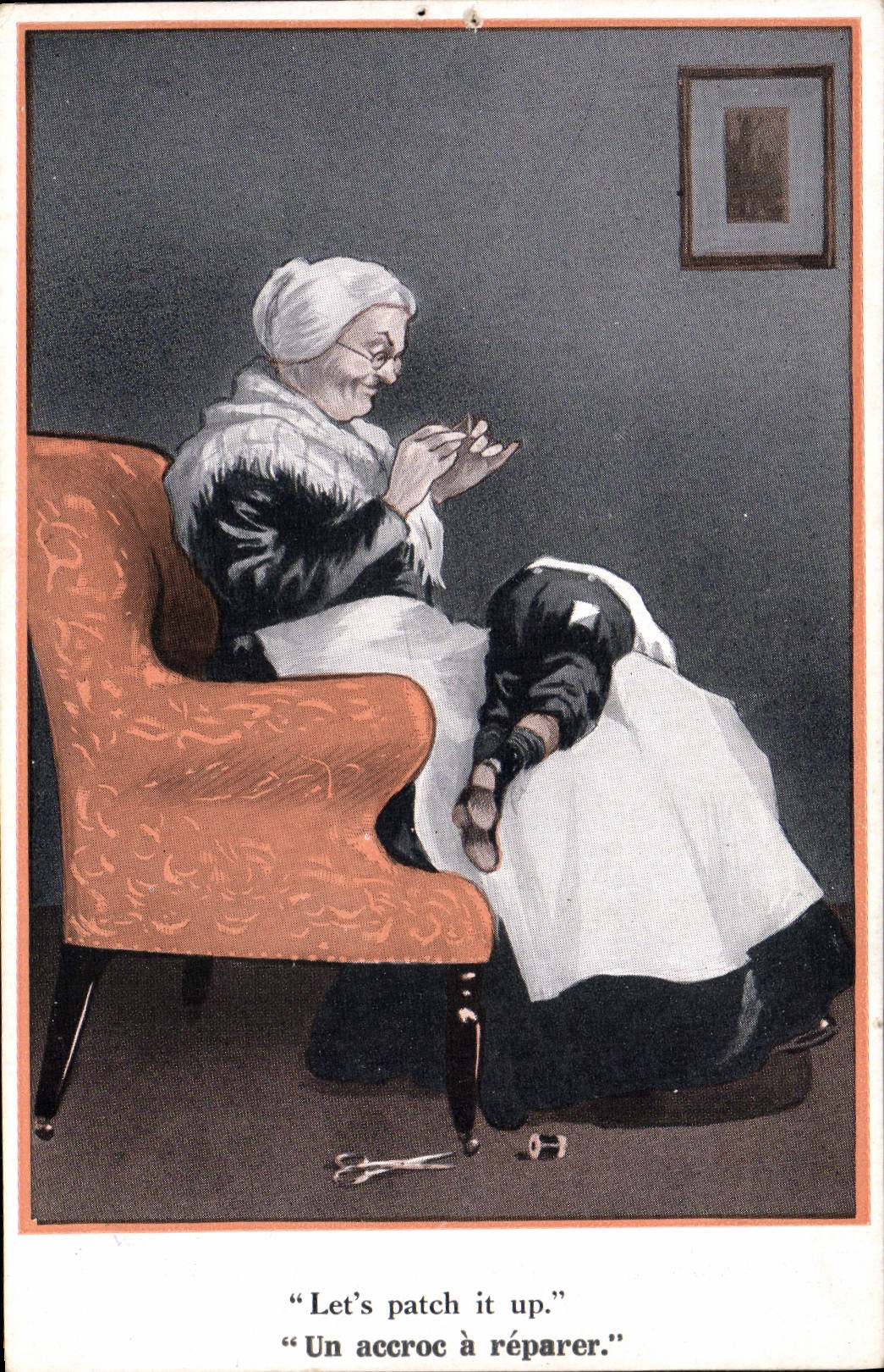 CPA Fantaisie Illustrateur Femme Grand mere