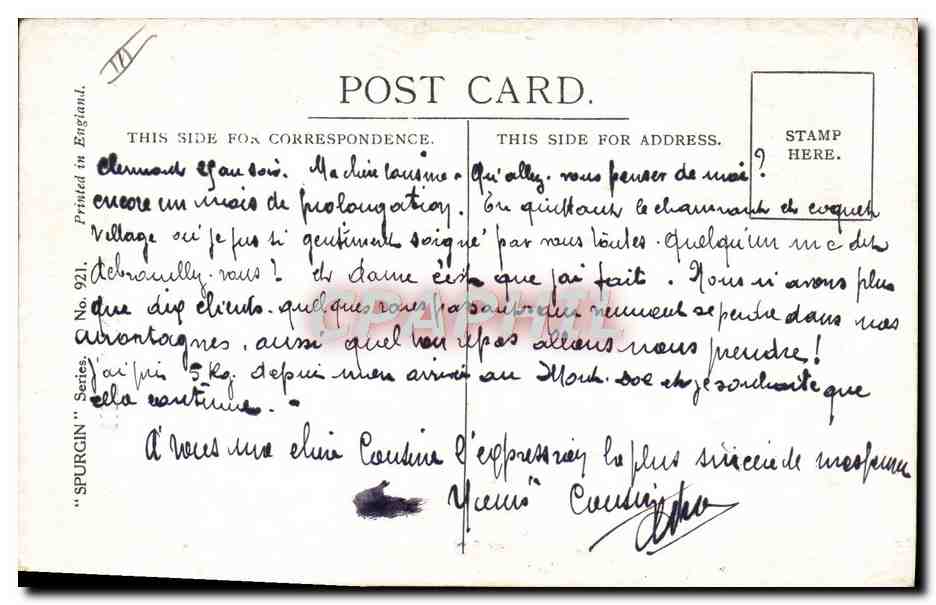 CPA Fantaisie Illustrateur Femme Her favourite him — Verso