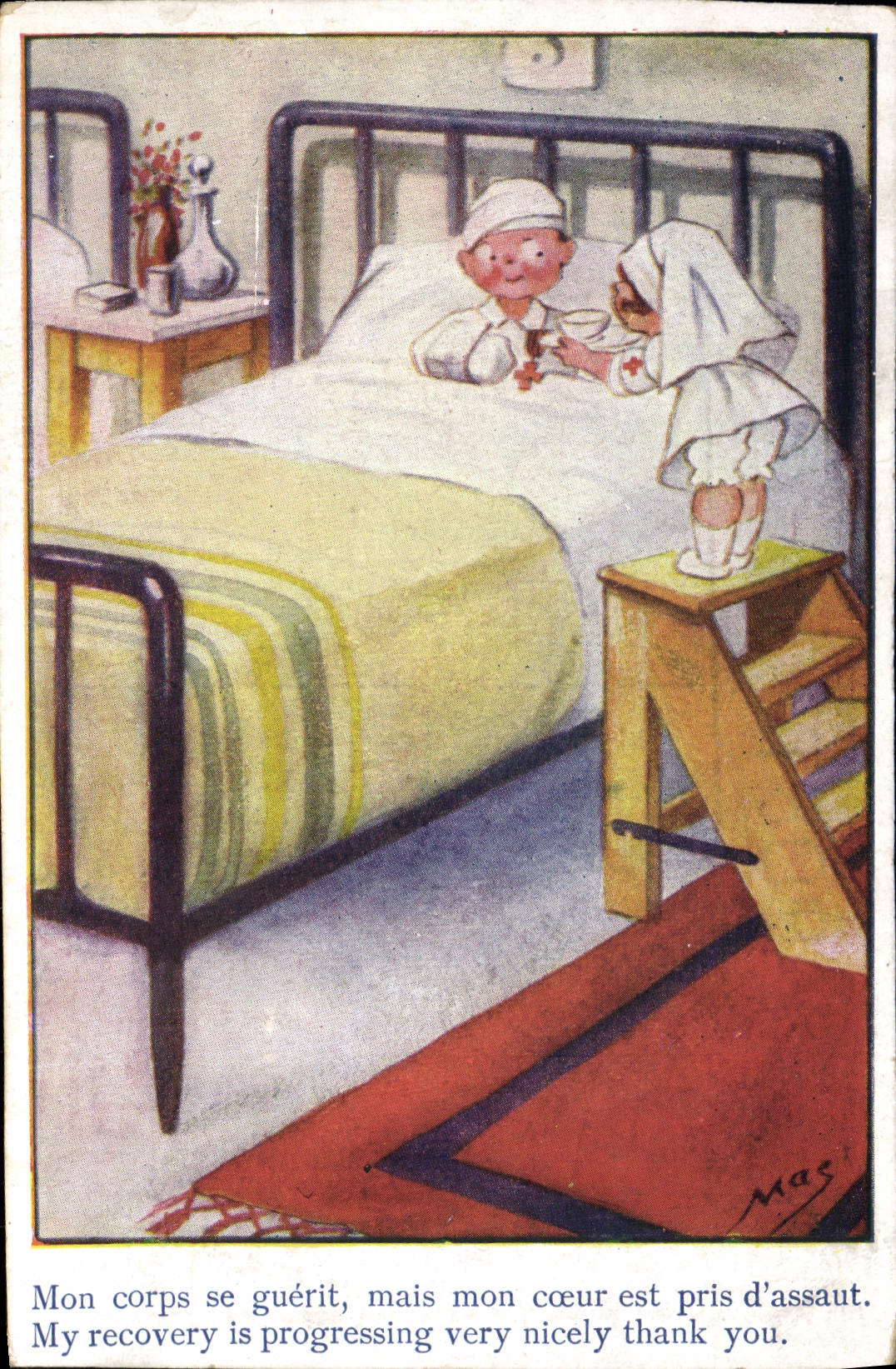 CPA Fantaisie Illustrateur Enfants Infirmiere Croix Rouge