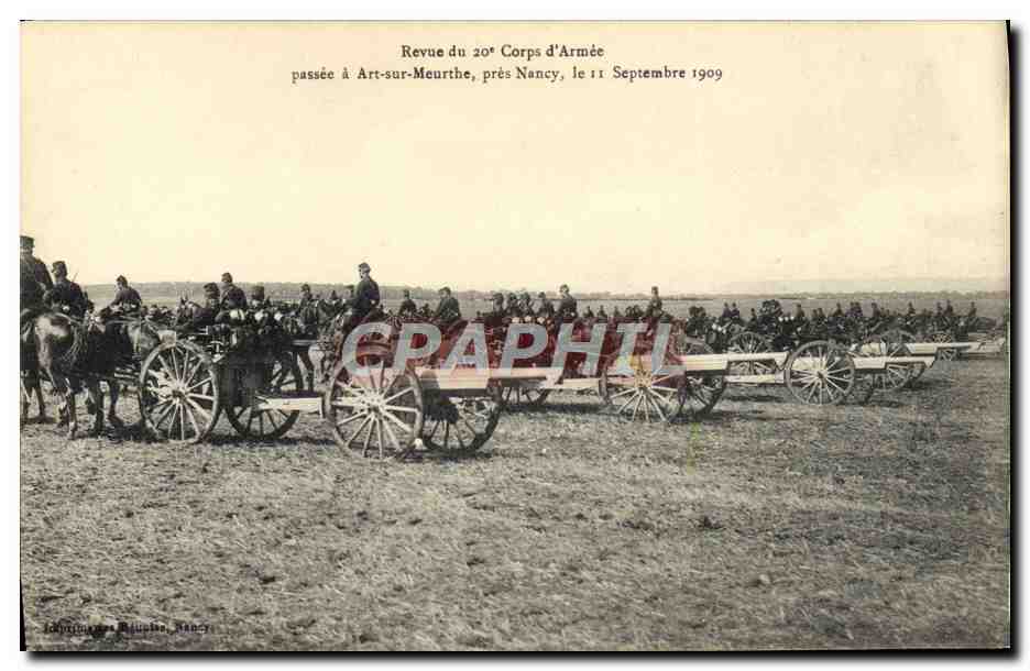 CPA Militaria Revue du 20eme corps d'armee passee a Art sur Meurthe pres Nancy 