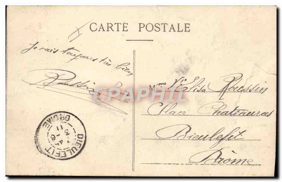 CPA Militaria Champ de tir a Chambaran Piece 155 long  — Rückseite