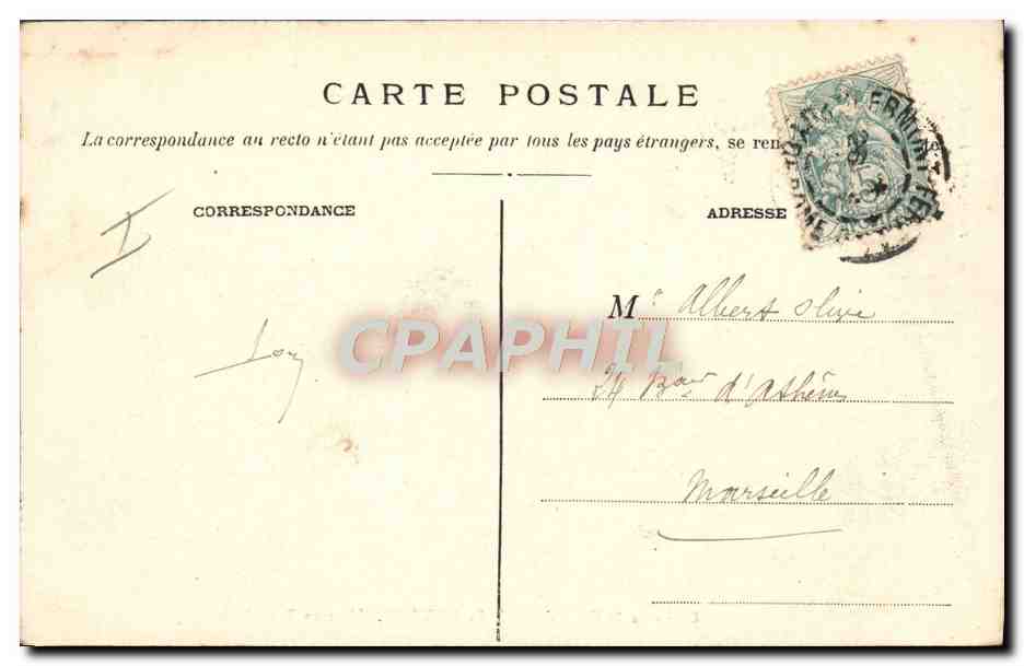 CPA Militaria Camp de la Fontaine du Berger Mise en batterie  — Verso