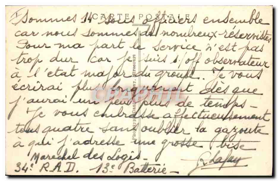 CPA Militaria Camp de Sissonne onvoi de mitrailleurs — Rückseite