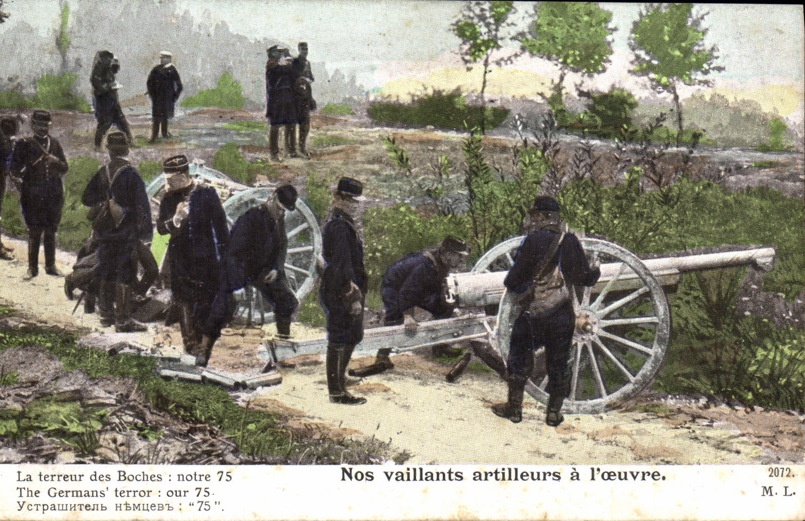 CPA Militaria Nos vaillants artilleurs a l'oeuvre 