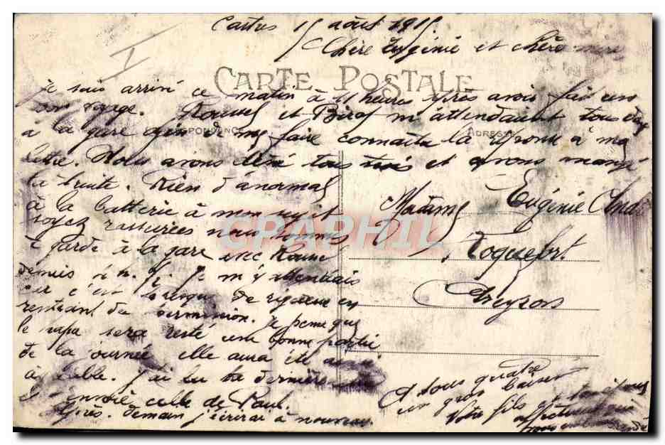 CPA Militaria Artillerie Chargement de la piace  — Rückseite