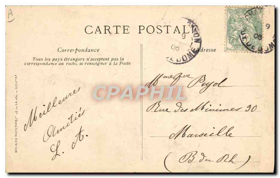 CPA Folklore Auvergne La bourree — Verso