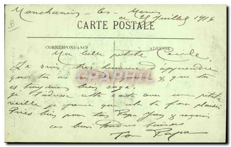 CPA Folklore Auvergne Une bonne vieille — Verso