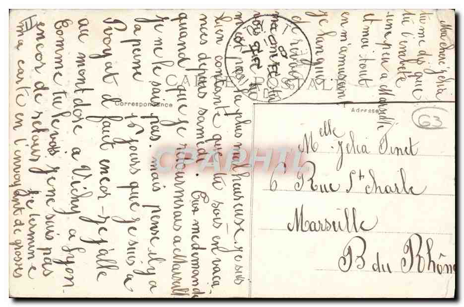 CPA Folklore Auvergne Enfant Epluchage des chataignes — Verso