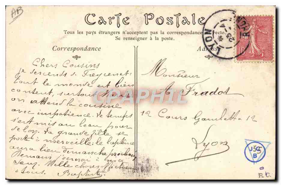 CPA Folklore Le Puy Dentelliere — Verso