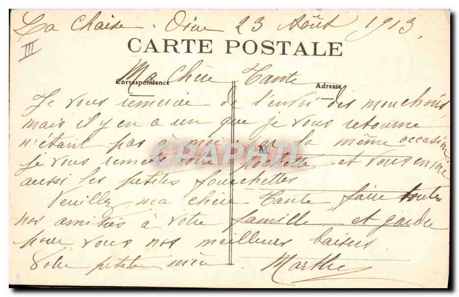 CPA Folklore Auvergne  — Verso