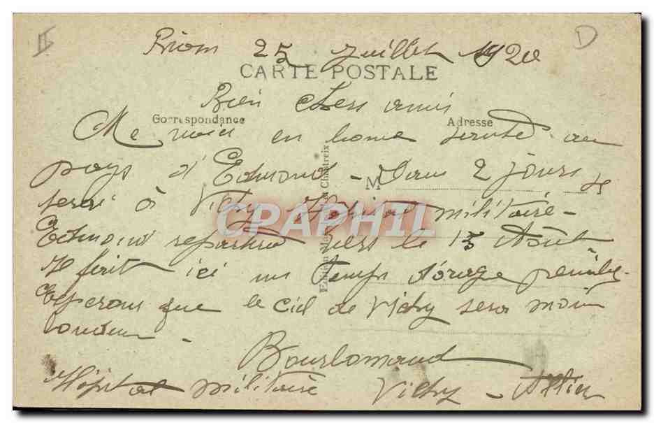 CPA Folklore Auvergne  — Verso
