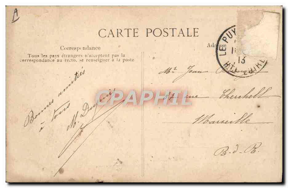 CPA Folklore Auvergne La bourree — Verso
