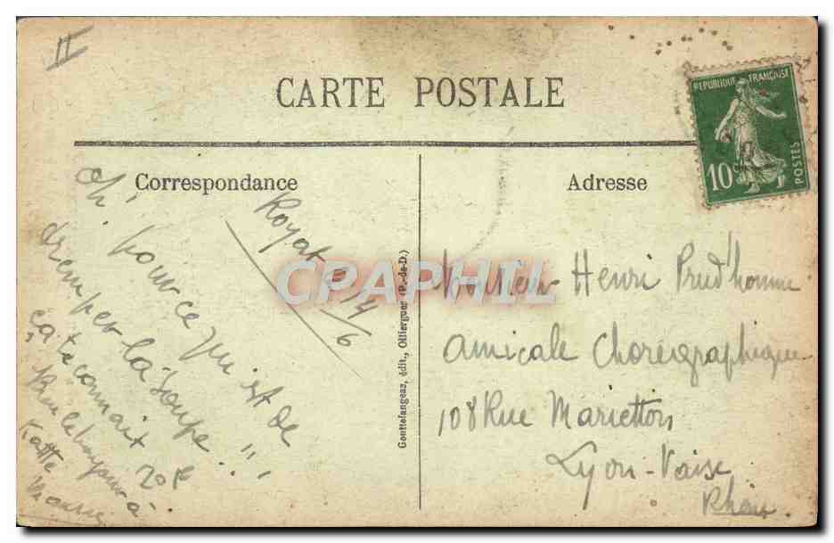 CPA Folklore Auvergne  — Verso