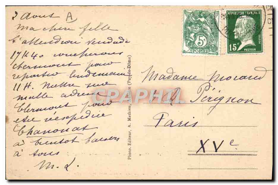 CPA Folklore Auvergne La bourree — Verso