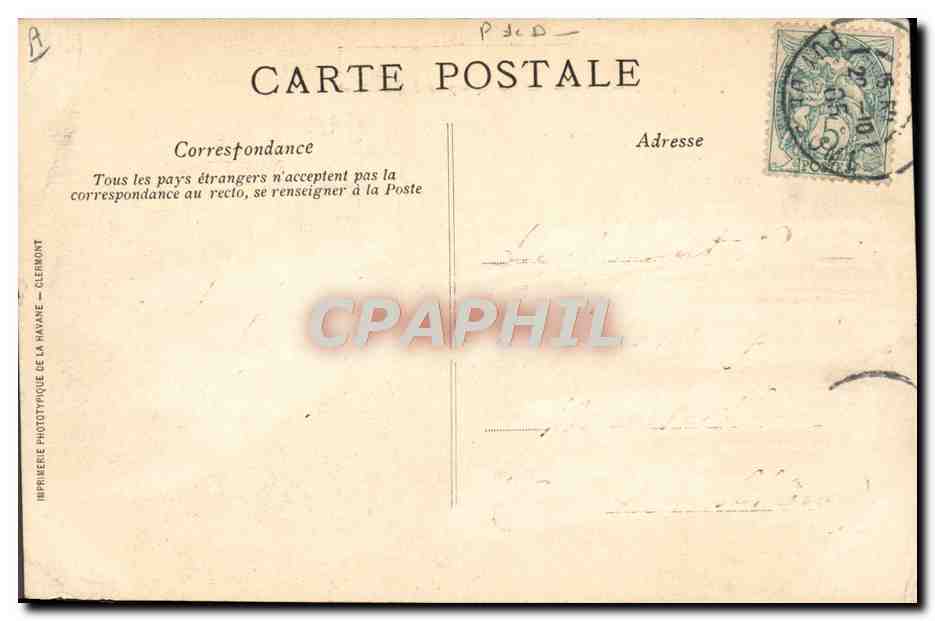 CPA Folklore Auvergne La bourree — Verso