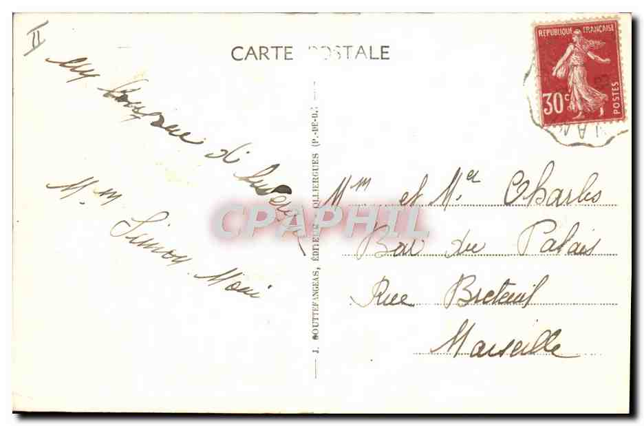 CPA Folklore Auvergne Noce Auvergnate — Verso