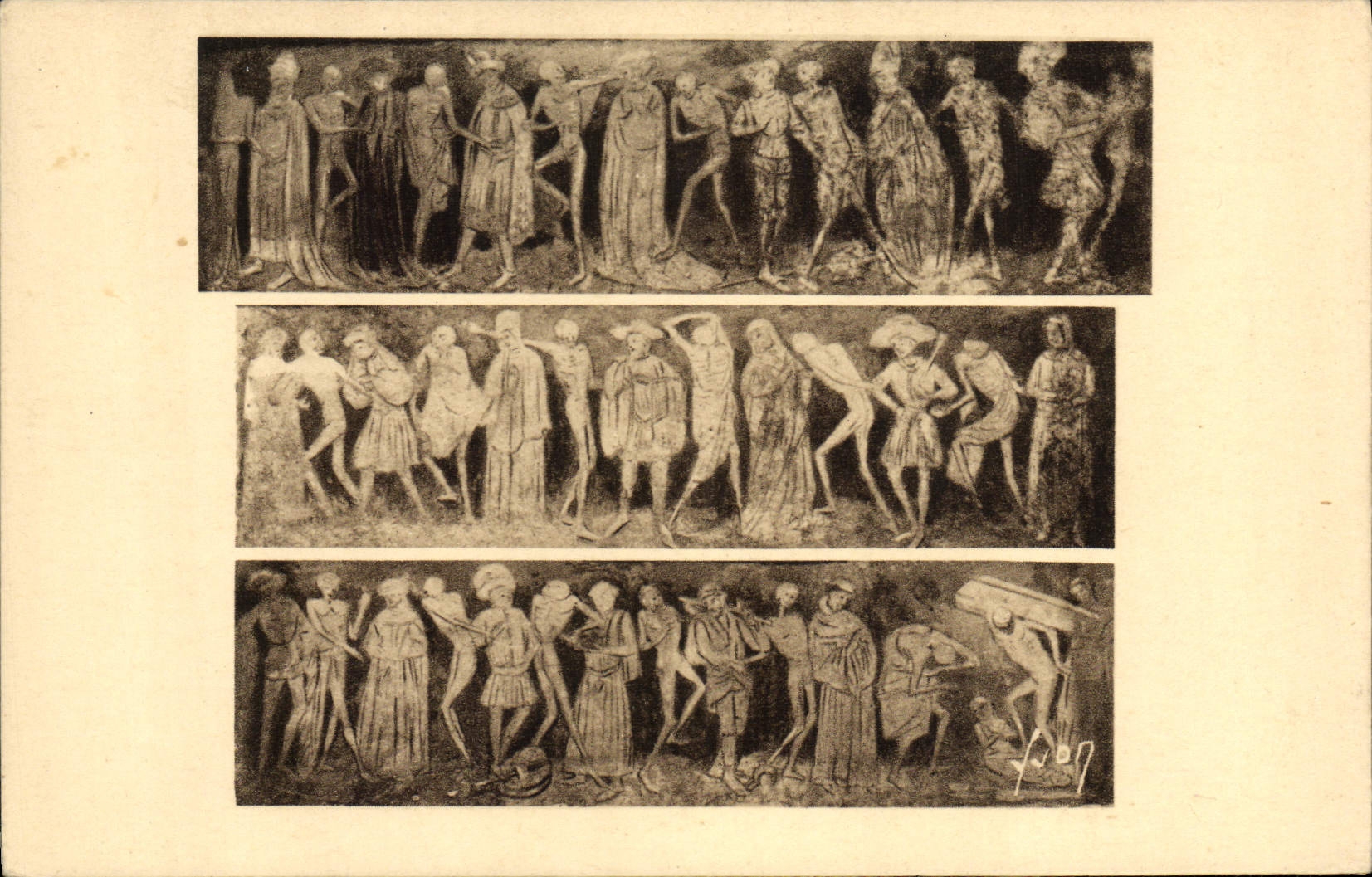 La Chaise-Dieu (Haute-Loire) — L'église - Peinture murale du XV° siècle « la danse macabre » — Les Éditions d'Art FRANCE