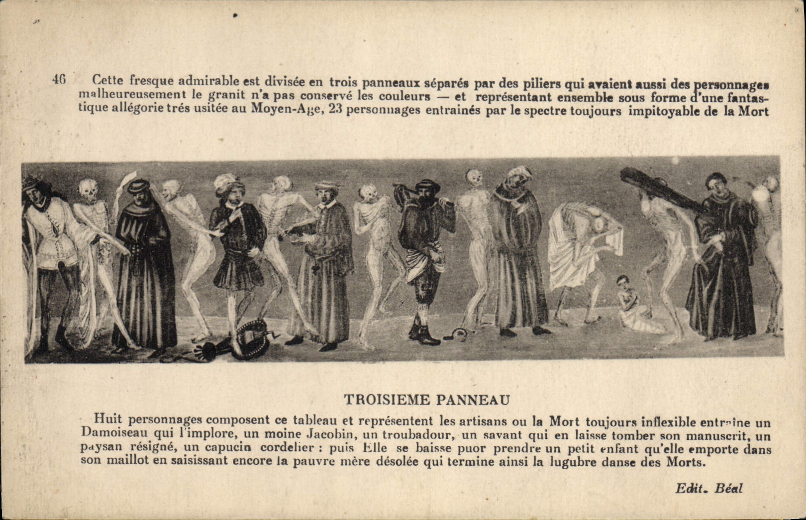 CPA La Chaise Dieu Danse macabre Troisieme panneau