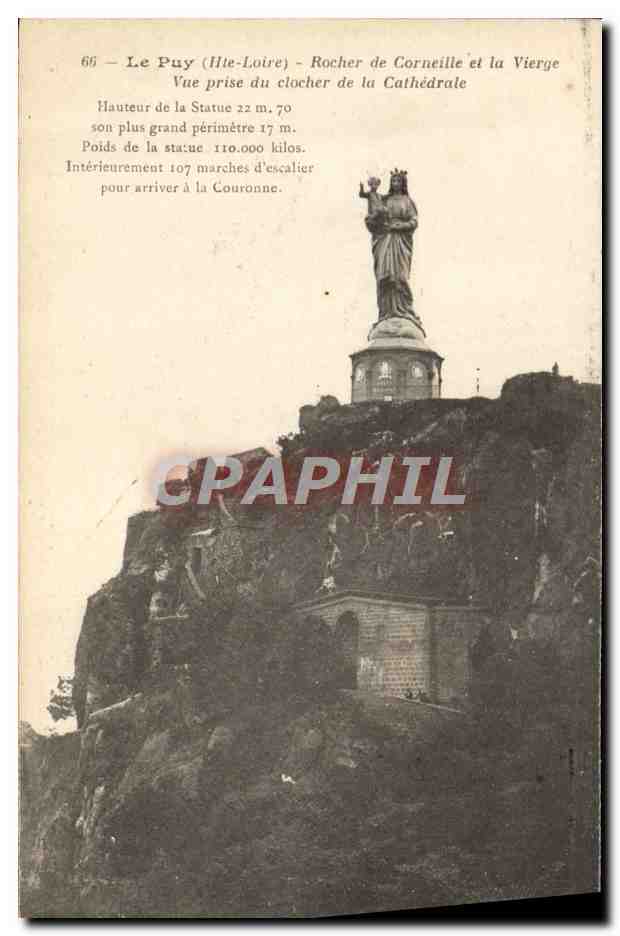 CPA Le Puy Rocher de Corneille et la Vierge Vue prise du clocher de la cathedrale 