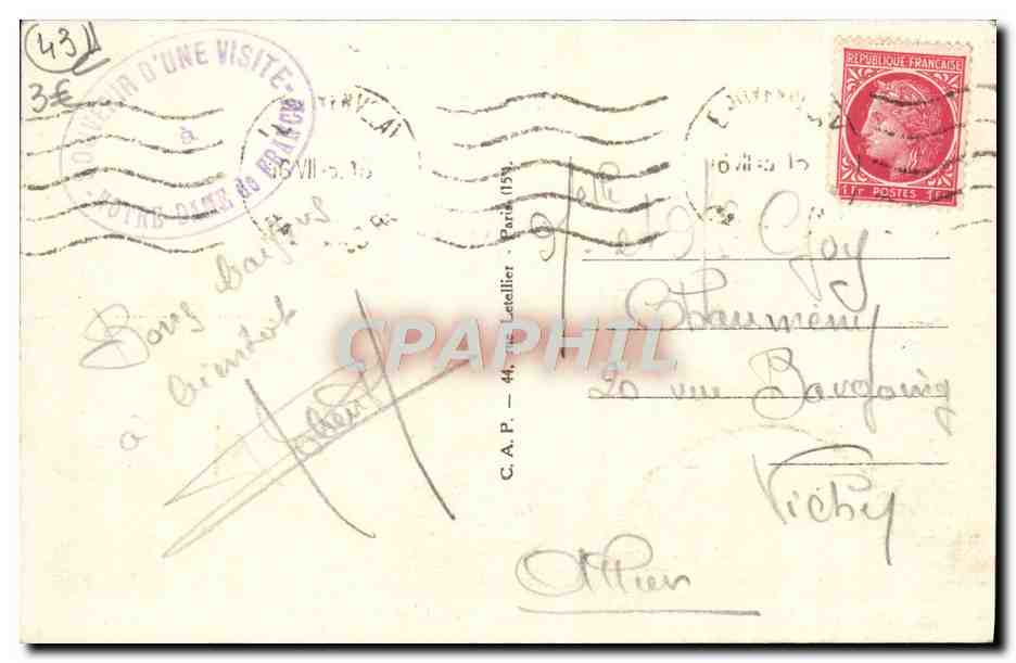 CPA Le Puy en Velay La statue colossale de Nd de France — Verso