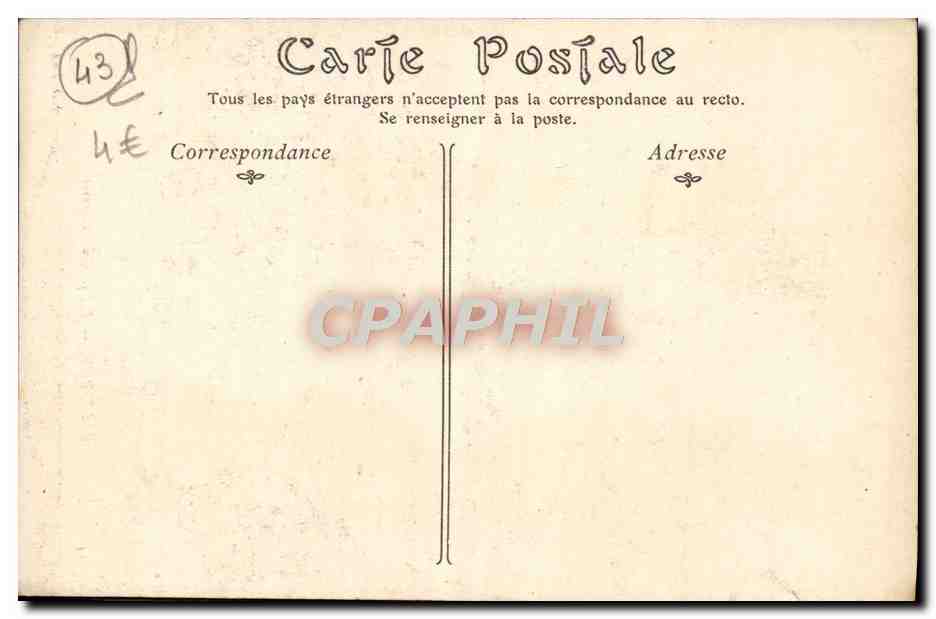 CPA Le Puy en Velay L'Eglise Des Carmes — Verso