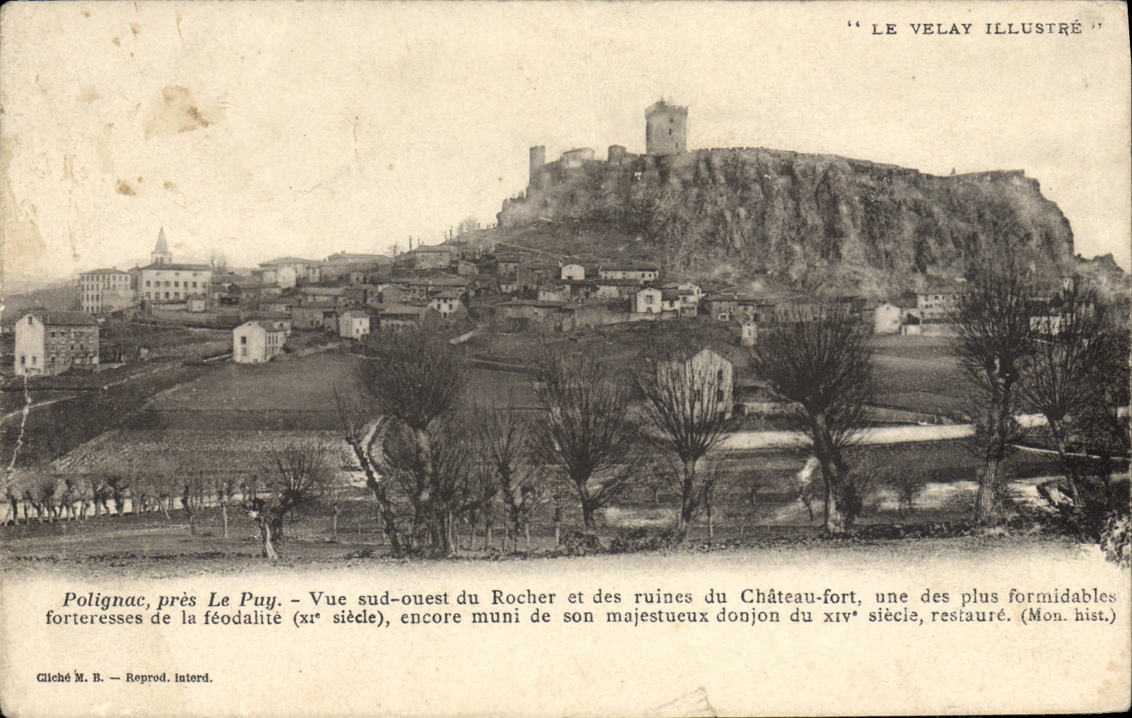 CPA Le Puy Polignac Vue Sud ouesdt du rocher et des ruines du chateau fort 