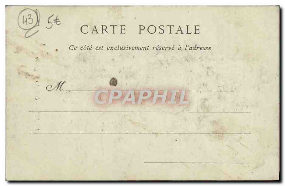 CPA Le Puy en Velay Le Rocher d'Aiguilbe — Verso