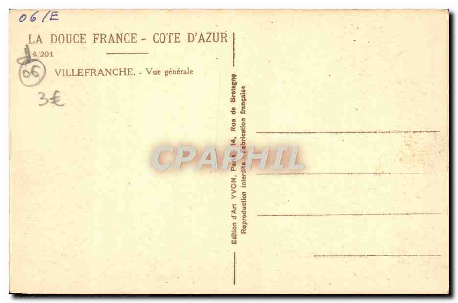 Villefranche-sur-Mer — Vue générale — Édition d'Art Yvcon — Reverso