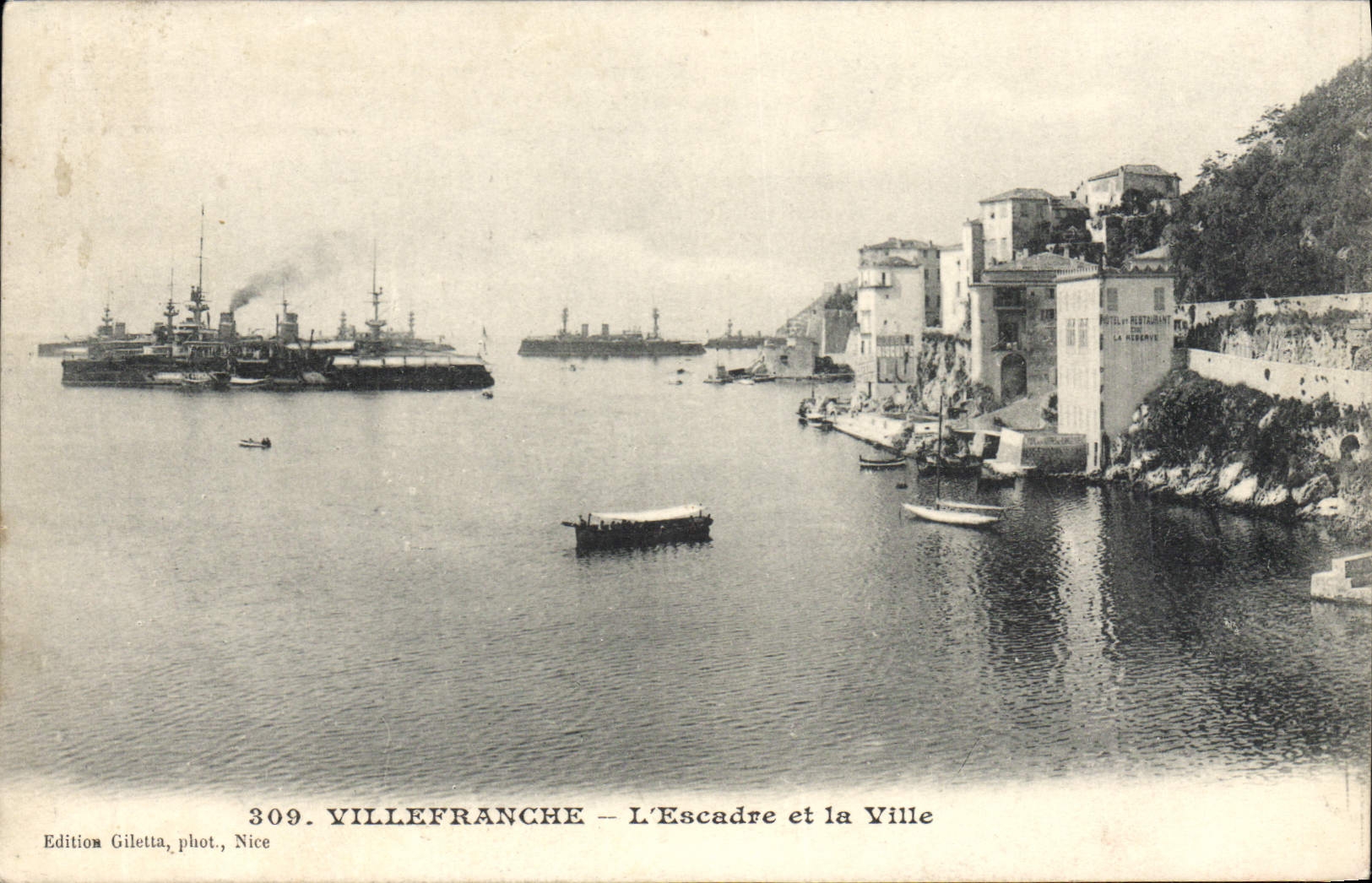 VILLEFRANCHE - La Flotta e la Città — Edizione Giletta, fot., Nice, n° 309