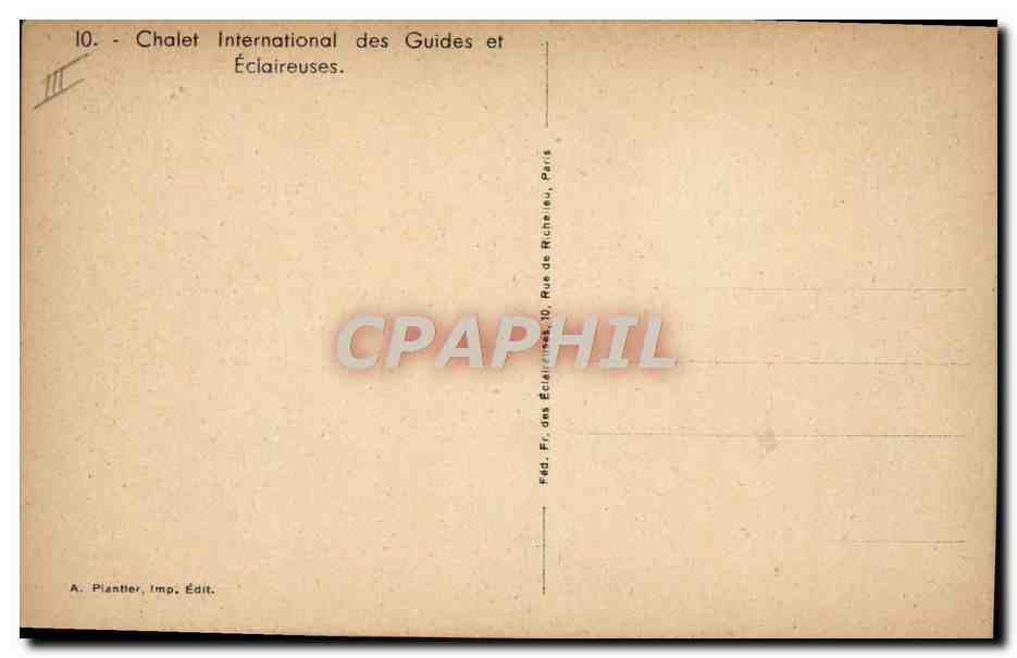 CPA Scout Jamboree Chalet international des guides et eclaireuses  — Rückseite