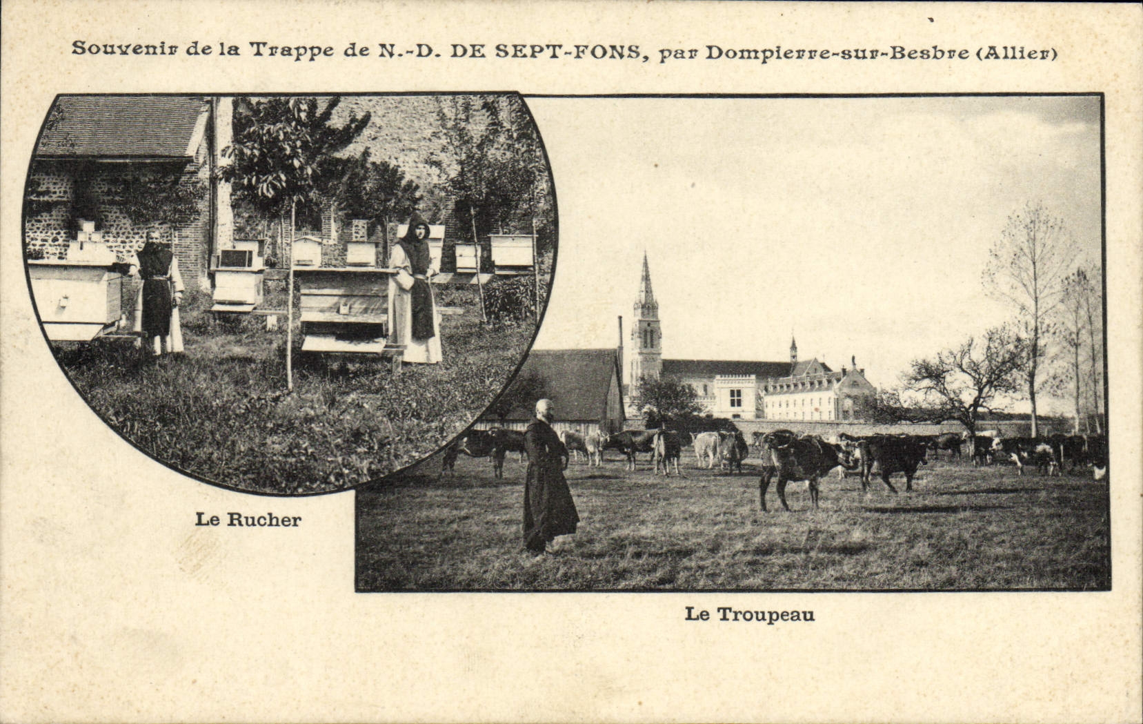 La Trappe de N.-D. de Sept-Fons — Le Rucher et Le Troupeau — par Dompièrre-sur-Besbre (Allier)